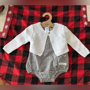 “Little Keeper” 3-6m onesie and knit sweater from the Harry Potter Store NYC!
